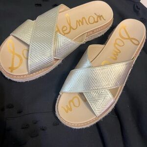 Sam Edelman Metallic Gold Korina Sandals - Size 10 - like new